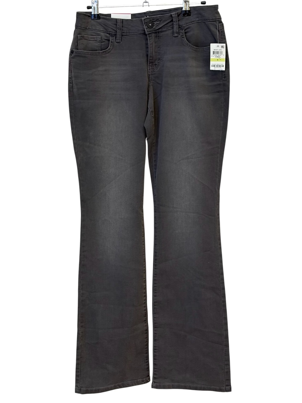 Black Bootcut Curvy Low Rise Dark Gray Jeans